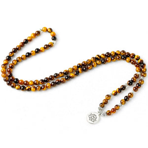 Natural A Grade Tiger Eye Stone 108 Mala Beads Bracelet or Necklace Energy Stone Yoga Mediation For Female Men Male Jewelry