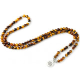 Natural A Grade Tiger Eye Stone 108 Mala Beads Bracelet or Necklace Energy Stone Yoga Mediation For Female Men Male Jewelry