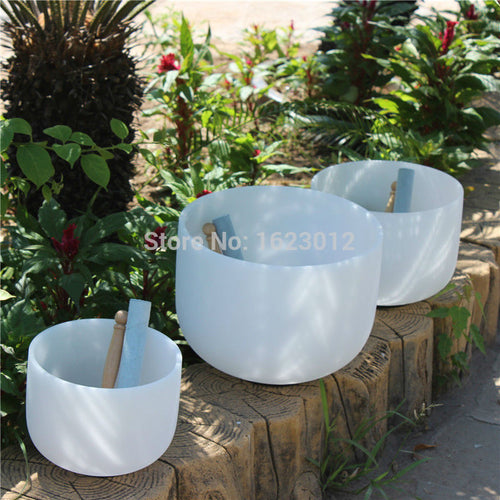 8'' 10'' 12'' quartz crystal singing bowl chakra set 3 pcs