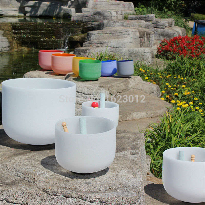 8'' 10'' 12'' quartz crystal singing bowl chakra set 3 pcs