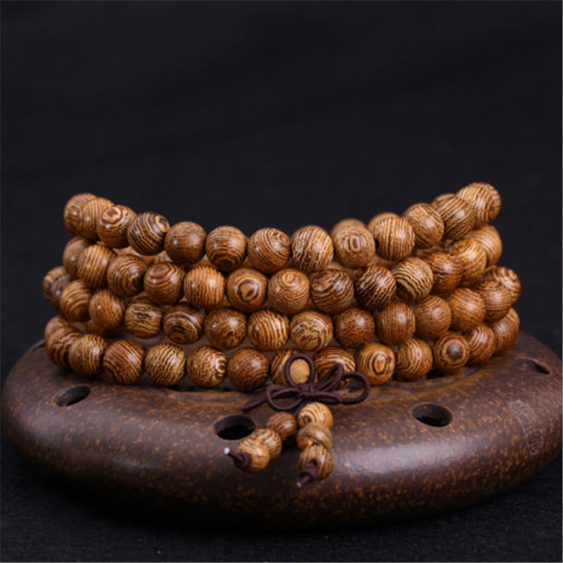 8 cm 108 Beads Sandalwood Rosary Bracelets Men Jewelry Prayer pulsera hombre High Quality Natural Wood Beaded Bracelet For Women