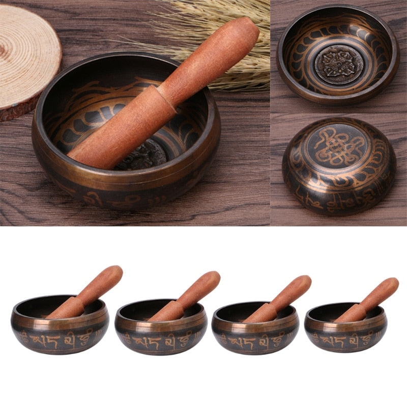 Buddhism Tibetan Singing Bowl Hand Hammered Yoga Copper Chakra Meditation Gift