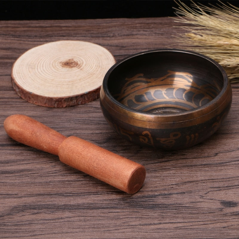 Buddhism Tibetan Singing Bowl Hand Hammered Yoga Copper Chakra Meditation Gift