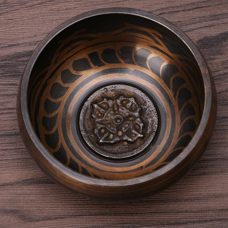 Buddhism Tibetan Singing Bowl Hand Hammered Yoga Copper Chakra Meditation Gift
