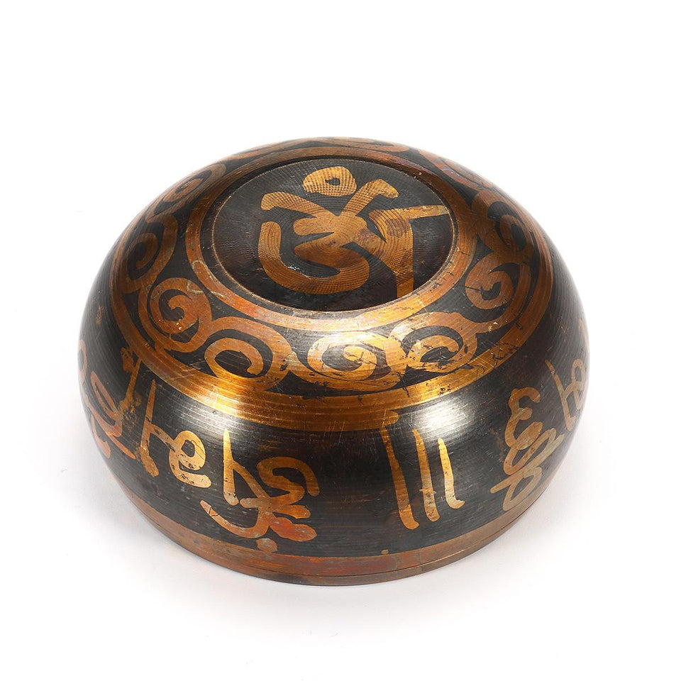 8cm Brass Tibetan Buddhism Singing Bowl Meditation Relaxation Healing Wood Striker Set 8.6x4.1cm For yoga Meditation Healing