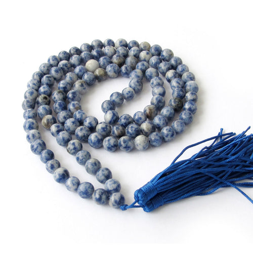 Blue-veins stone Beads Necklace mala Handmade Lucky Wristband Veins energy yoga spirituality