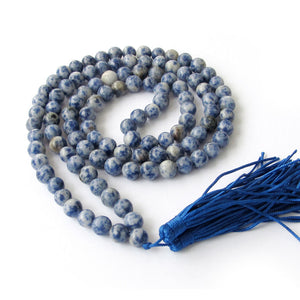 Blue-veins stone Beads Necklace mala Handmade Lucky Wristband Veins energy yoga spirituality