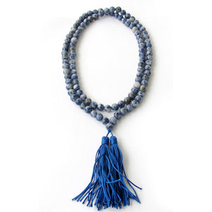 Blue-veins stone Beads Necklace mala Handmade Lucky Wristband Veins energy yoga spirituality