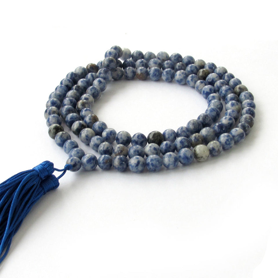 Blue-veins stone Beads Necklace mala Handmade Lucky Wristband Veins energy yoga spirituality