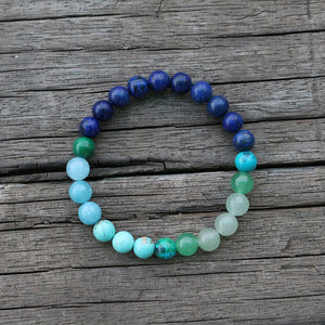 8mm Lapis Lazuli And Aventurine JaPaMala Beads Necklace, Blue Nacklace, 108 Bead Mala, Mala Jewelry, Yoga Class Prayer Jewelry