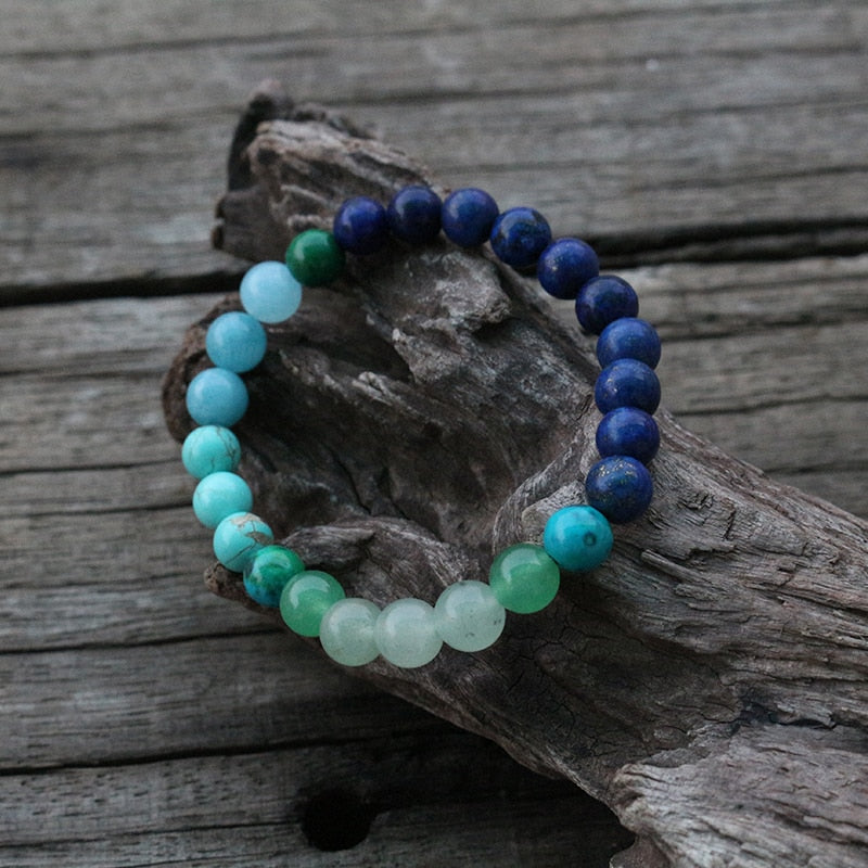 8mm Lapis Lazuli And Aventurine JaPaMala Beads Necklace, Blue Nacklace, 108 Bead Mala, Mala Jewelry, Yoga Class Prayer Jewelry