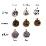 8mm Tiger Eye Stone Beads Strand Charm Chakra Bracelet or Necklace Yoga Lotus OM Buddha 108 Mala Bracelet for Men Women