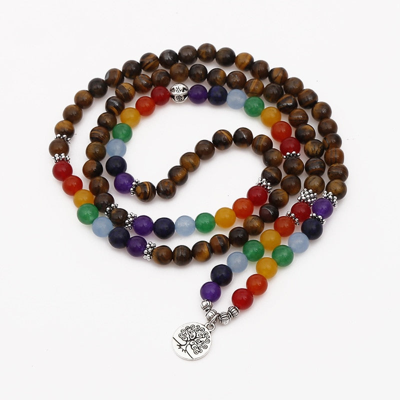A Tiger Eye Beaded Bracelet Unise Mala 108 Buddha Healing Man Stone Beaded Bracelet