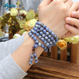 Ayliss Hot 6mm 8mm Natural Sodalite Stone Healing Gem Stone 108 Buddhist Prayer Beads Tibetan Mala Stretch Bracelet Necklace 1pc
