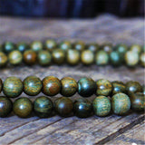 Buddhist 8mm 108 Natural Green Sandalwood Prayer Malas Bracelets Fragrant Wooden Verawood Beads Necklace Free Shipping