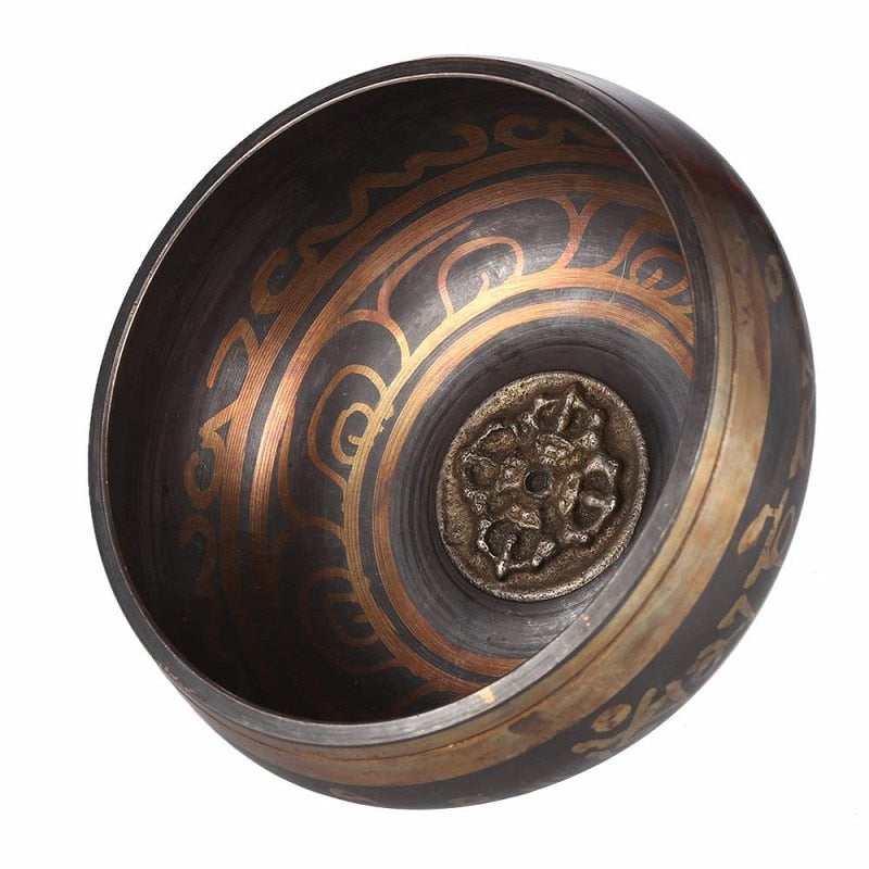 Handmade Tibetan Bell Metal Singing Bowl with Striker for Buddhism Buddhist Meditation & Healing Relaxation