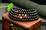 Black 108 Prayer Beads Tiger Eye Stone Bracelet Necklace Crystal Strand Mala Rosary Buddhist Buddha Lover Lucky Amulet Jewelry