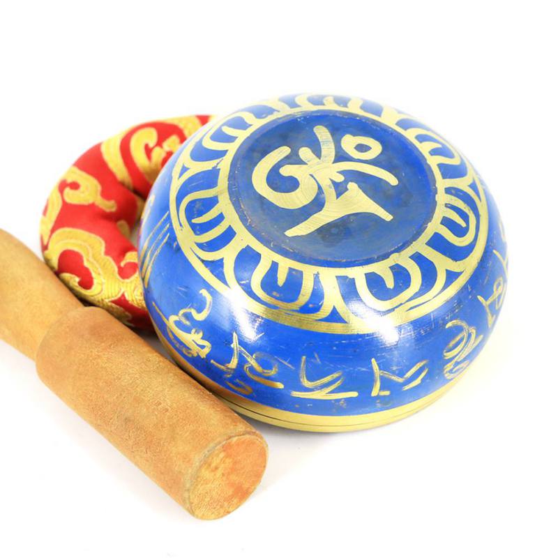 Bowl Handmade Nepalese Tibetan Buddha Singing Bowl Decorative Dishes with Mallet for Meditation Chakra Prayer