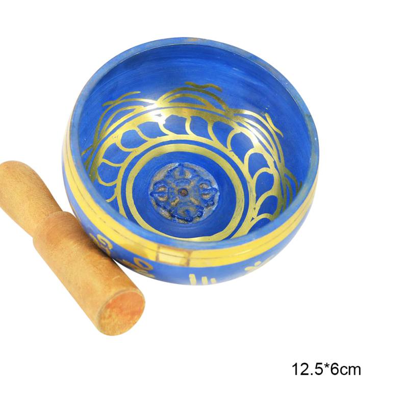 Bowl Handmade Nepalese Tibetan Buddha Singing Bowl Decorative Dishes with Mallet for Meditation Chakra Prayer