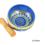 Bowl Handmade Nepalese Tibetan Buddha Singing Bowl Decorative Dishes with Mallet for Meditation Chakra Prayer