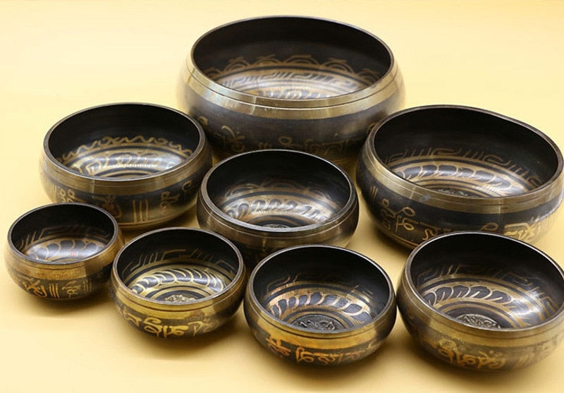 Brass Tibetan Yoga Singing Bowl Meditation Singing Bowl Himalayan Hand Hammered Chakra Meditation Sound Massage Home Ornament