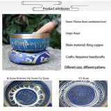 Buddha Sound Bowl Nepal Style Decorative Dharma Pattern Bowl Singing Bowl Mat Set Meditation Instruments Temple Home Decoration