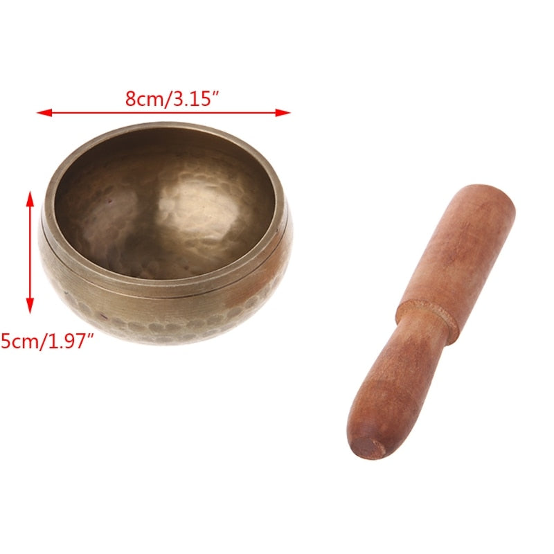 Buddhism Singing Bowl Nepal Brass Bowl Handmade Tibetan Bell Yoga Copper Chakra  8cm