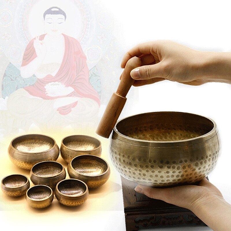 Buddhism Singing Bowl Nepal Brass Bowl Handmade Tibetan Bell Yoga Copper Chakra  8cm