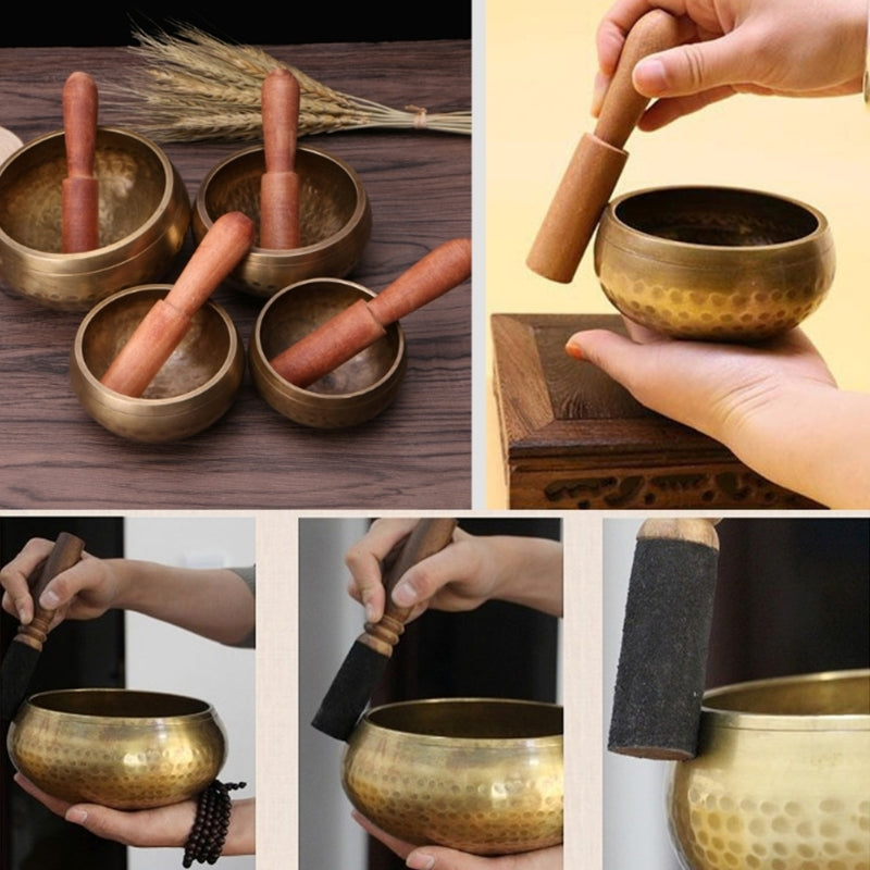 Buddhism Singing Bowl Nepal Brass Bowl Handmade Tibetan Bell Yoga Copper Chakra  8cm