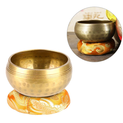 Buddhism Tibetan Bowl Copper Singing Bowls Handmade Decorative-Wall-Dishes Yoga Bowl Cotton Round Cushion Home Decor Crafts