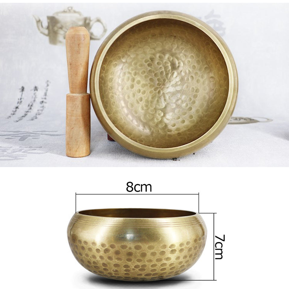 Buddhism Tibetan Bowl Copper Singing Bowls Handmade Decorative-Wall-Dishes Yoga Bowl Cotton Round Cushion Home Decor Crafts