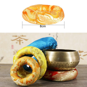 Buddhism Tibetan Bowl Copper Singing Bowls Handmade Decorative-Wall-Dishes Yoga Bowl Cotton Round Cushion Home Decor Crafts