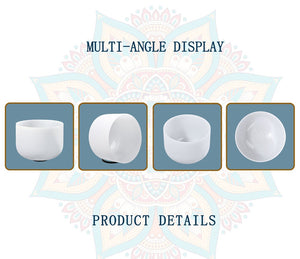 CVNC 440Hz or 432Hz  5PCS  8'' Note  C# D# F# G# A#  Frosted Quartz Crystal Singing Bowls