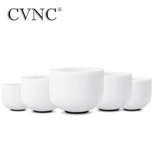 CVNC 440Hz or 432Hz  5PCS  8'' Note  C# D# F# G# A#  Frosted Quartz Crystal Singing Bowls