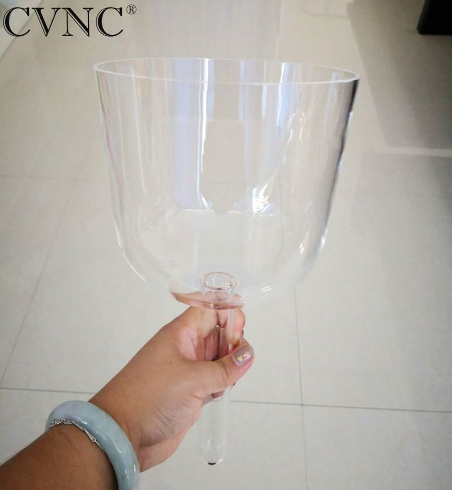 CVNC 528hz  clear crystal singing chime or crystal singing bowl with handle for body heath healing spirit soul therapist