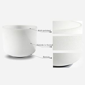 CVNC 6''-12'' Note CDEFGAB set of  7PCS Chakra  Frosted Quartz Crystal Singing Bowl