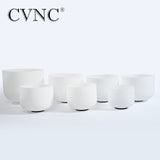 CVNC 6''-12'' Note CDEFGAB set of  7PCS Chakra  Frosted Quartz Crystal Singing Bowl