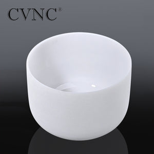 CVNC 8''  440Hz or 432Hz  Note C / D / E / F / G / A / B / Chakra  Frosted Quartz Crystal Singing Bowl