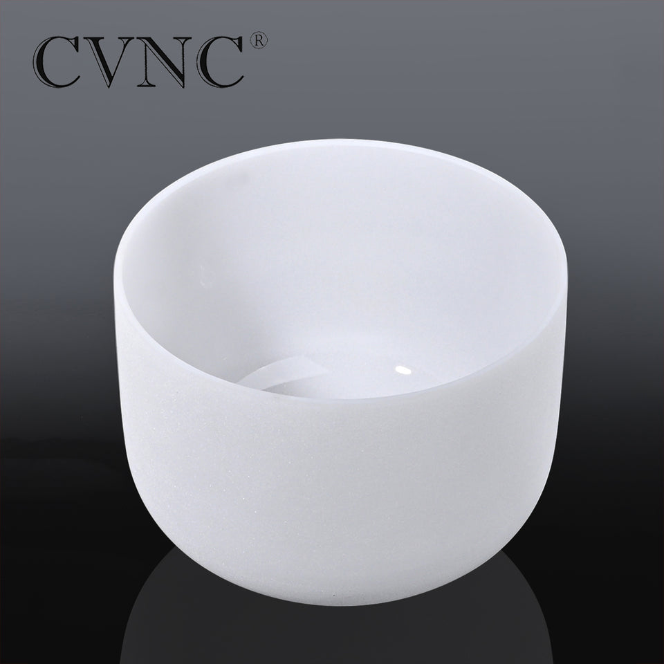 CVNC 8''  440Hz or 432Hz  Note C / D / E / F / G / A / B / Chakra  Frosted Quartz Crystal Singing Bowl