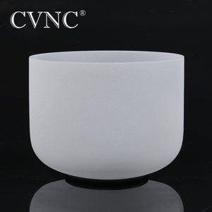 CVNC 8''  Note C# / D# / F# / G#/ A#  Chakra Frosted Quartz Crystal Singing  Bowl
