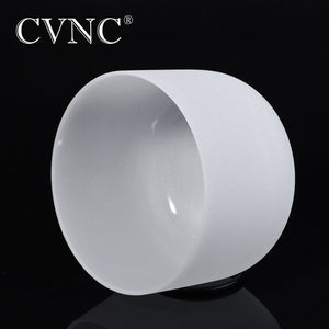 CVNC 8'' Note F Heart Chakra Frosted Quartz Crystal Singing Bowl