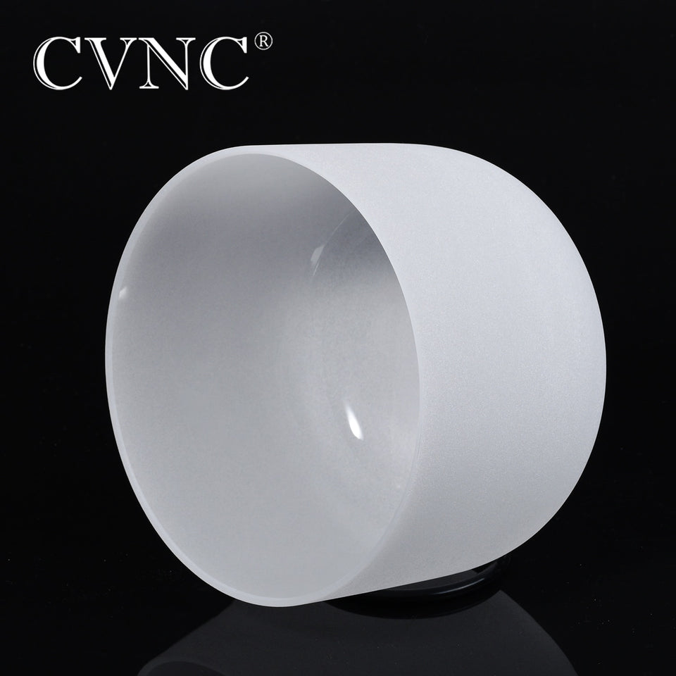 CVNC 8'' Note F Heart Chakra Frosted Quartz Crystal Singing Bowl