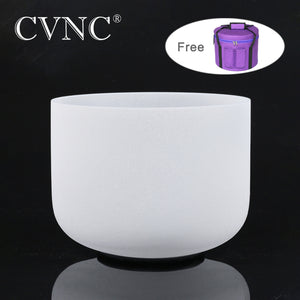 CVNC 8'' Note F Heart Chakra Frosted Quartz Crystal Singing Bowl