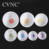 CVNC Chakra design set of 7 PCS 6''-12'' Note CDEFGAB Frosted Quartz Crystal Singing Bowl