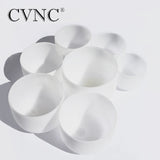CVNC  Natural 432Hz 6''-12'' Chakra tuned  CDEFGAB  set of  7PCS   Frosted Quartz Crystal Singing Bowl Set