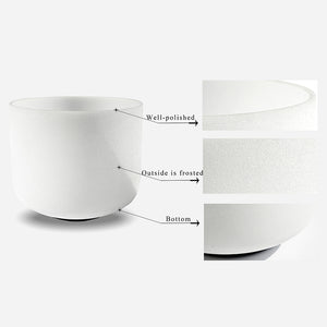 CVNC  Natural 432Hz 6''-12'' Chakra tuned  CDEFGAB  set of  7PCS   Frosted Quartz Crystal Singing Bowl Set