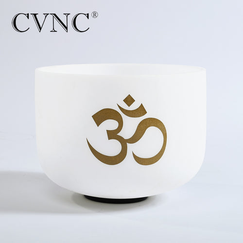 CVNC OM design  440Hz or 432Hz 8''  Note C/D/E/F/G/A/B Chakra Frosted Quartz Crystal Singing Bowls