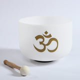 CVNC OM design  440Hz or 432Hz 8''  Note C/D/E/F/G/A/B Chakra Frosted Quartz Crystal Singing Bowls