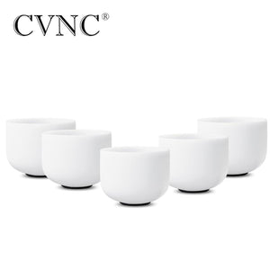 CVNC big promotion set of 5pcs 6-10''  Note A# C# D# F# G# Frosted Quartz Crystal Singing Bowl Meditaion