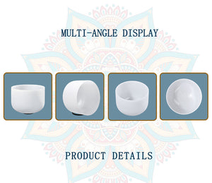 CVNC big promotion set of 5pcs 6-10''  Note A# C# D# F# G# Frosted Quartz Crystal Singing Bowl Meditaion